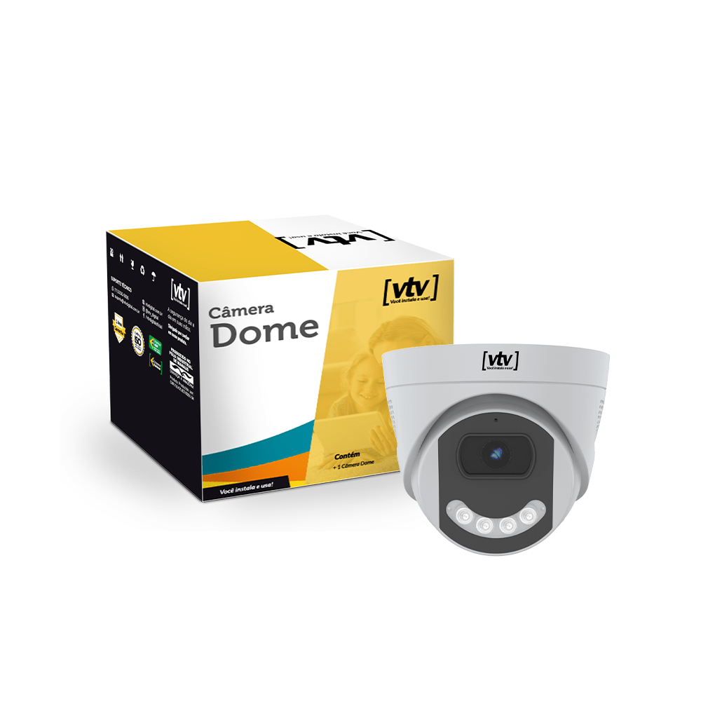 Câmera dome AHD 1080p Full Color com MIC