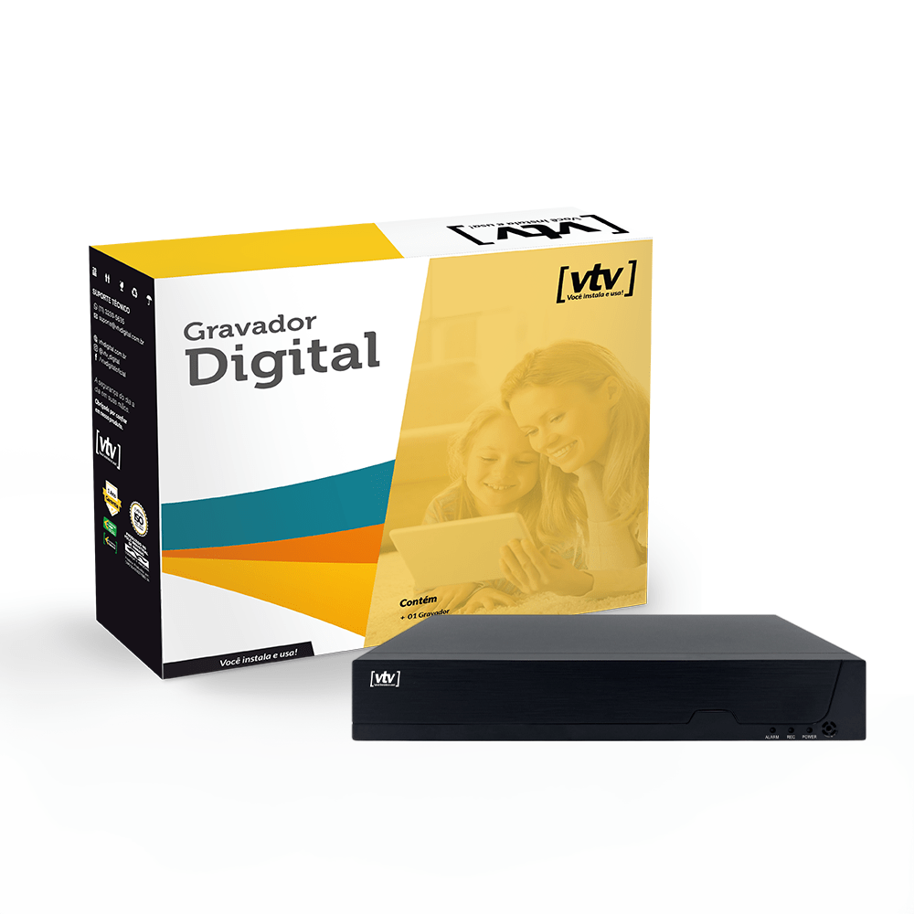 Gravador digital NVR 8CH PoE ONVIF 8MP